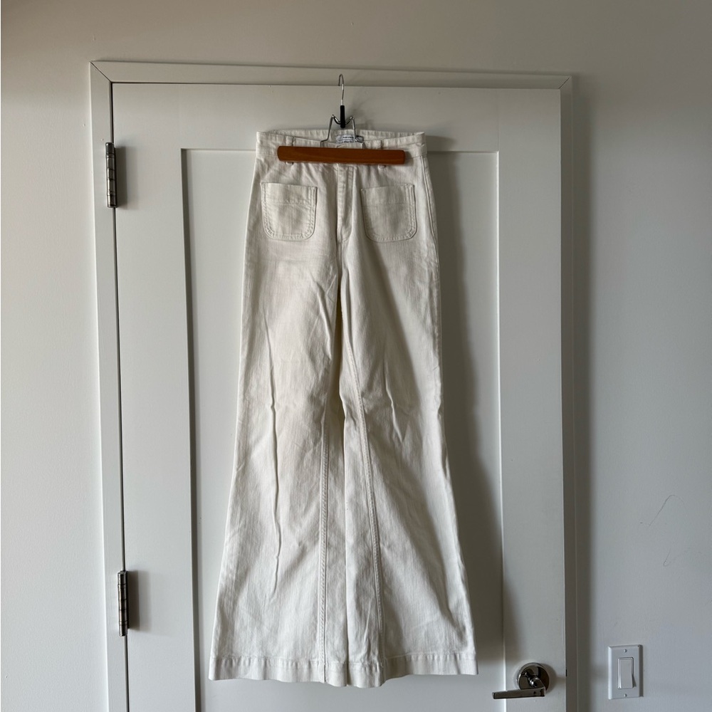 White high waist wide leg jeans